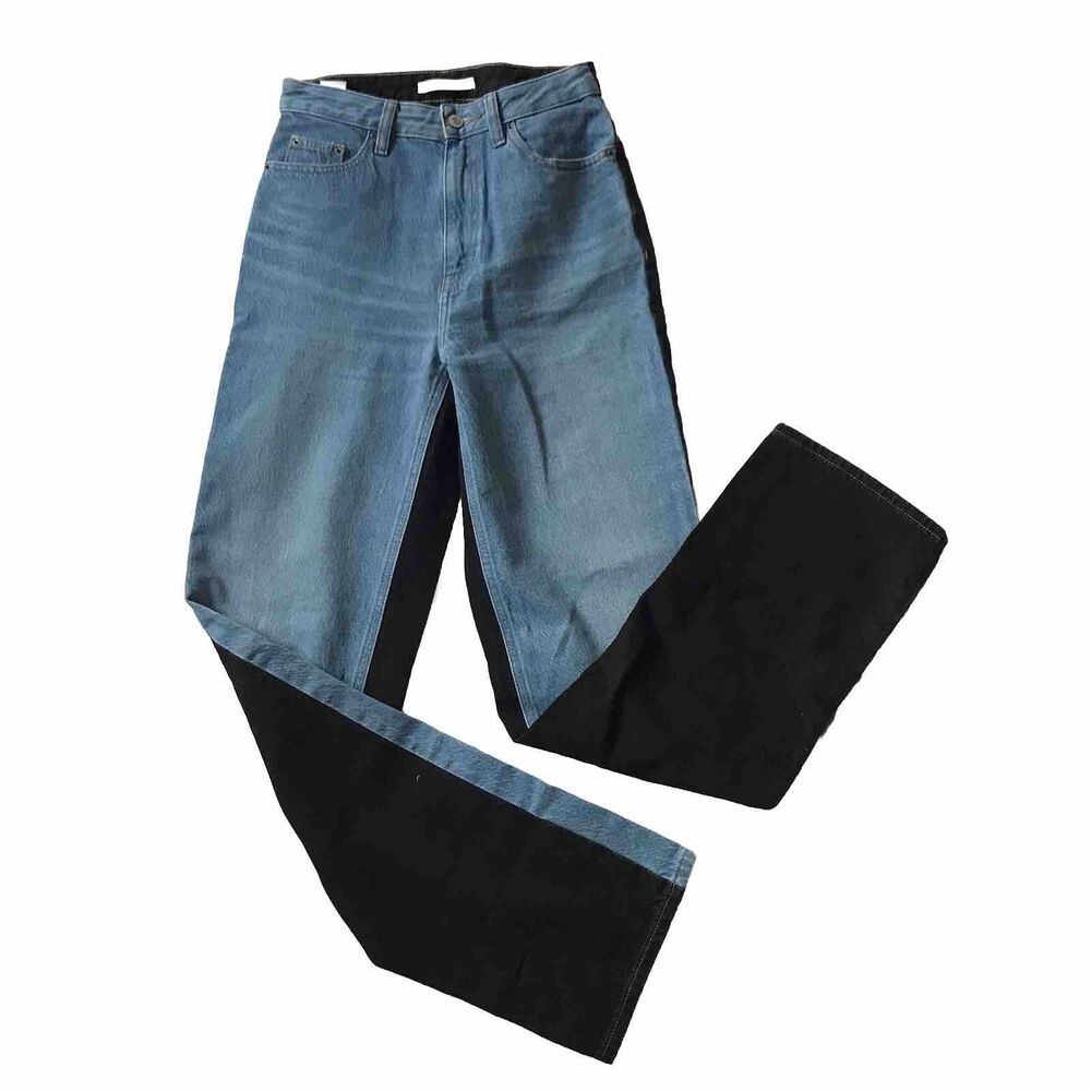 Pacsun Jeans Womens 25 Blue Black 90s Boyfriend Baggy Wide Leg Skater Boho EEUC